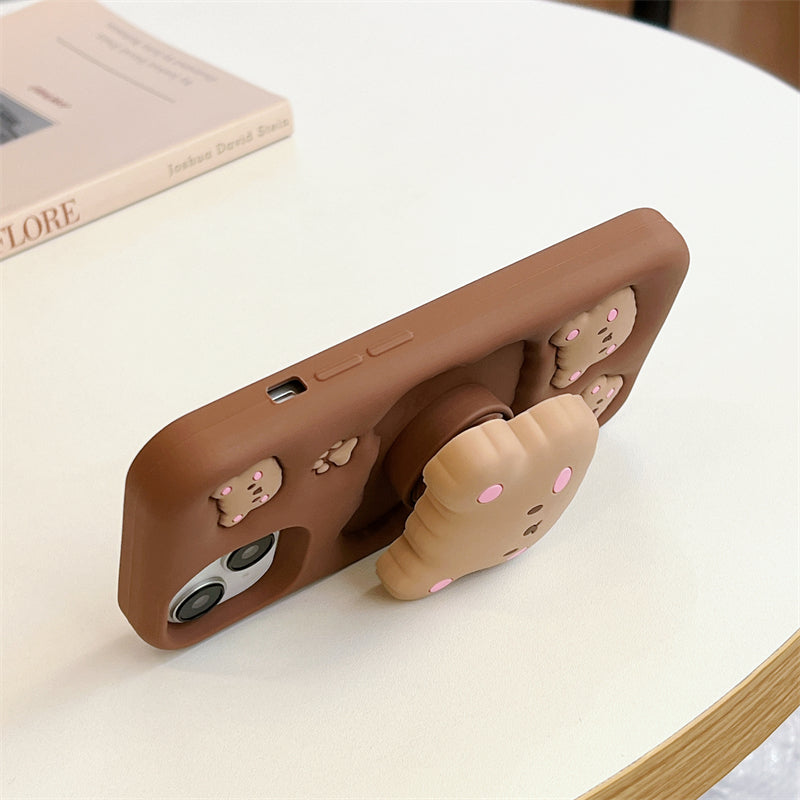 Teddy Bear 3D Cartoon Case Cotton Candy Love Graphic Animal Case with Holder